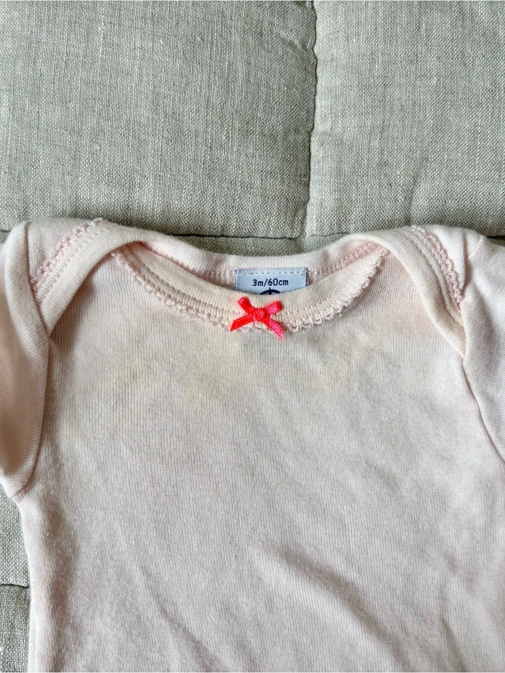 Petit Bateau Pink and Light Pink Short-Sleeve Baby Bodysuits, 0-3m
